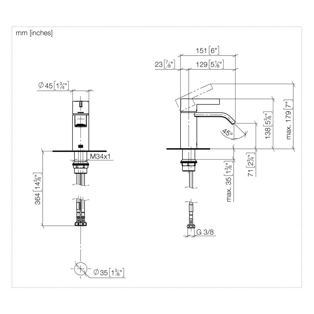 Dornbracht Brause-Einhandbatterie IMO für Wandmontage Brauseabgang 3/8", Platin... DORNBRACHT-33521671-00 4099477152684 (Abb. 3)