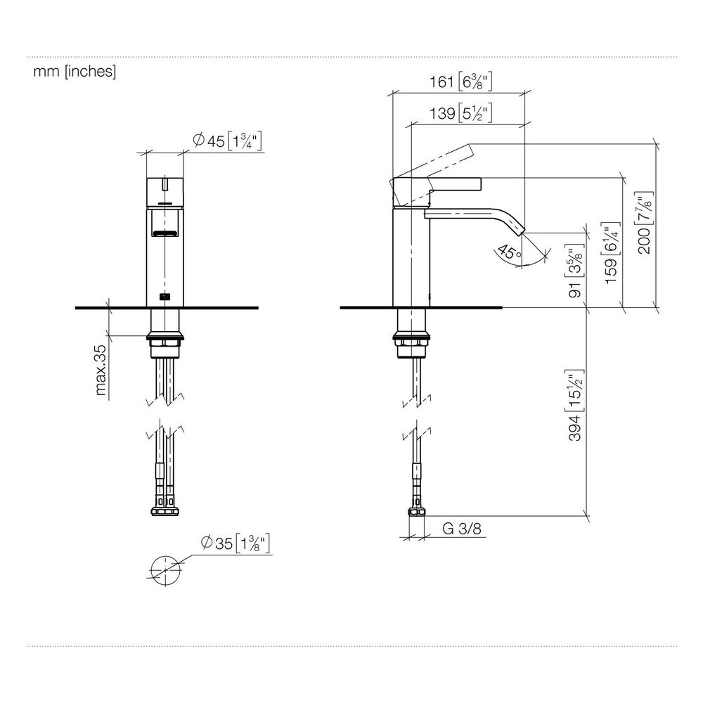 Dornbracht Waschtisch-Einhandbatterie IMO starrer Auslauf 135mm, 4,5l/min, Chro... DORNBRACHT-33522671-00 4099477381770 (Abb. 3)
