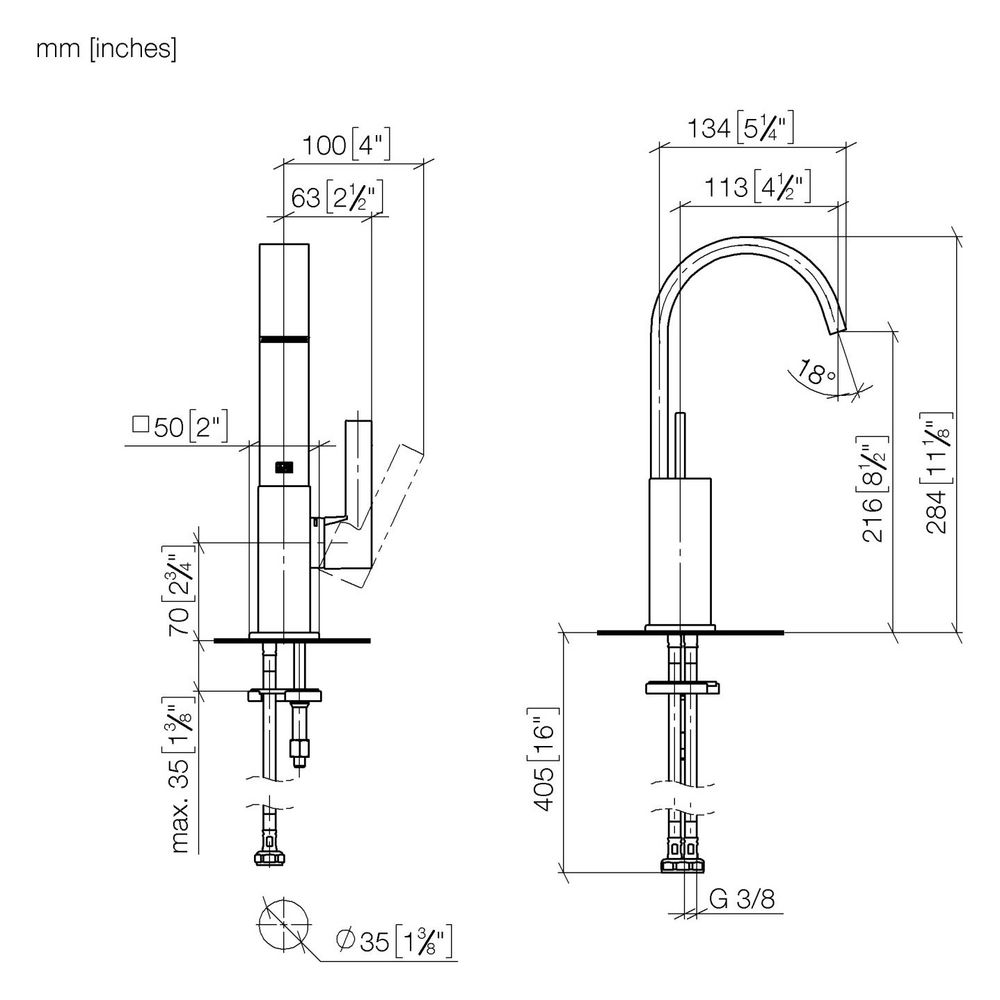 Dornbracht Waschtisch-Einhandbatterie Mem, o. Ablaufg., starrer Auslauf, 113mm,... DORNBRACHT-33522782-43 4099477490045 (Abb. 3)