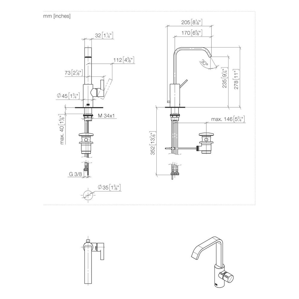 Dornbracht Waschtisch-Einhandbatterie IMO starrer Auslauf 170mm mit hohem Ausla... DORNBRACHT-33528671-00 4099477154749 (Abb. 3)