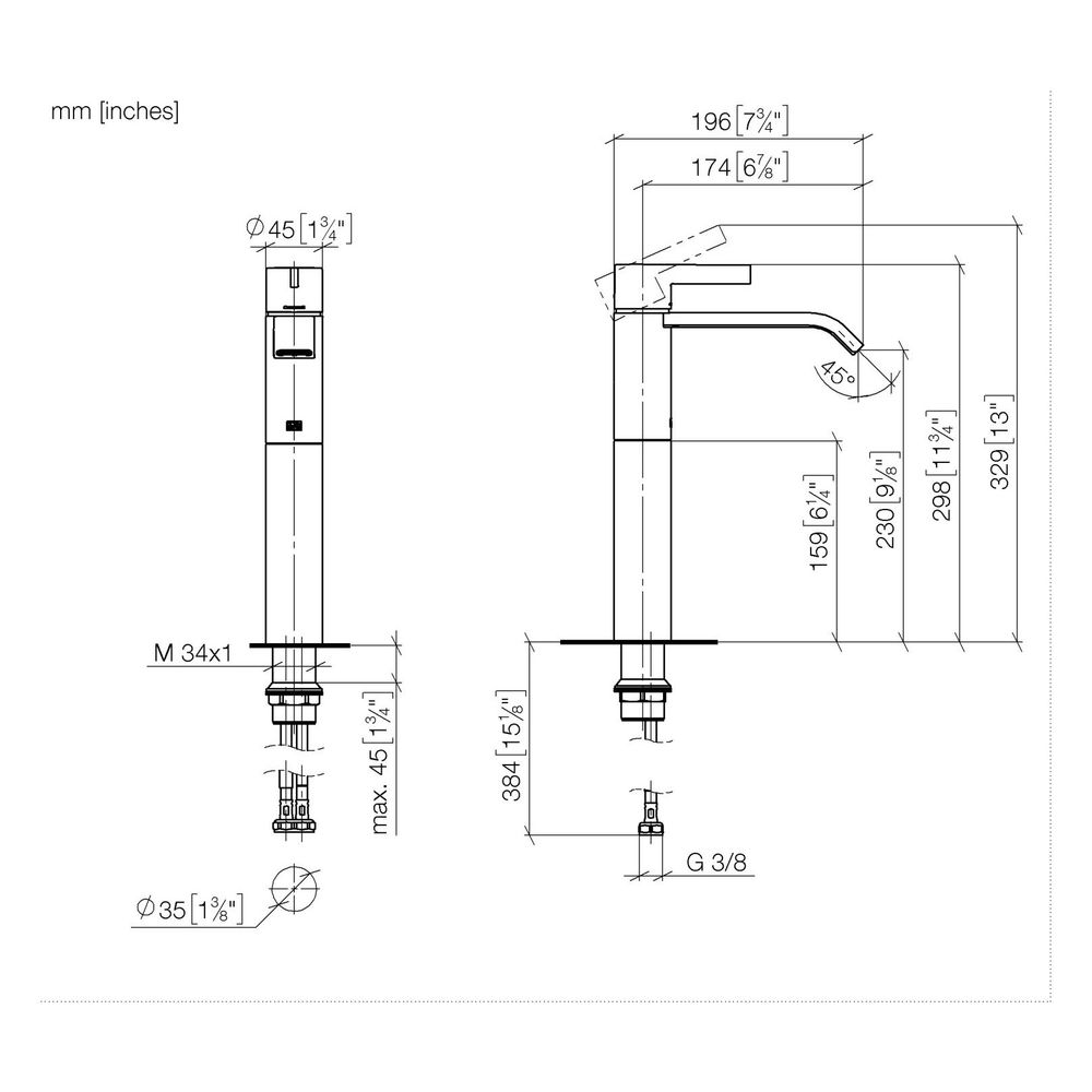 Dornbracht Waschtisch-Einhandbatterie IMO starrer Auslauf 170mm, erhöhter Stand... DORNBRACHT-33537671-00 4099477153865 (Abb. 3)