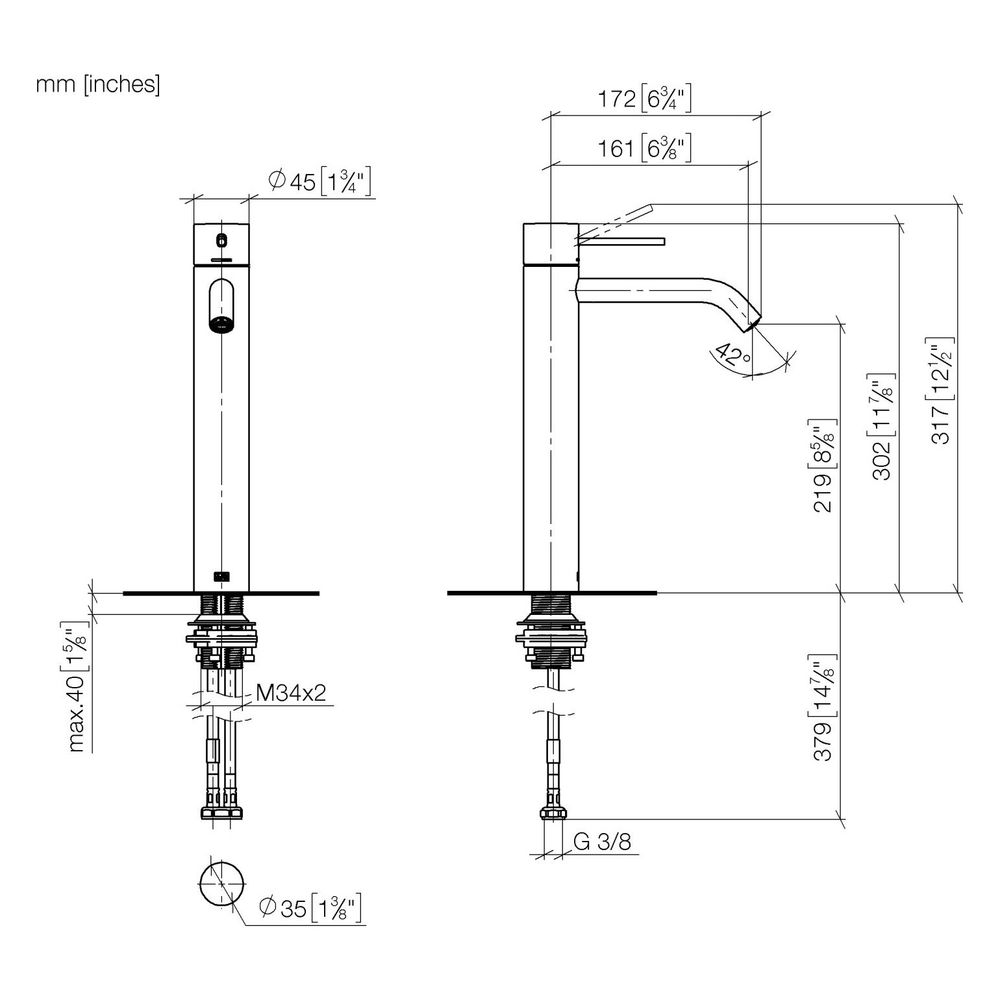 Dornbracht Meta Waschtisch-Einhandmischer mit erhöhtem Standfuß 33539662 chrom... DORNBRACHT-33539662-00 4029011829178 (Abb. 3)