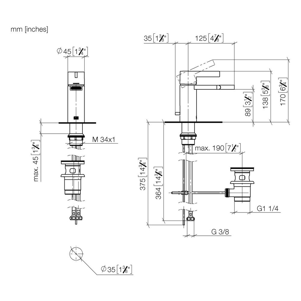 Dornbracht Bidet-Einhandbatterie IMO starrer Auslauf 125mm, 4,5l/min, Gold gebü... DORNBRACHT-33600671-37 4099477437453 (Abb. 3)