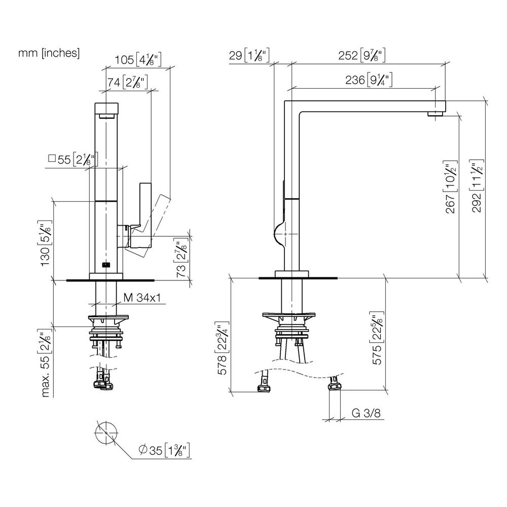 Dornbracht Einhebelmischer Lot schwenkbarer Auslauf 236mm, 8l/min, Chrom... DORNBRACHT-33800680-00 4099477122762 (Abb. 3)