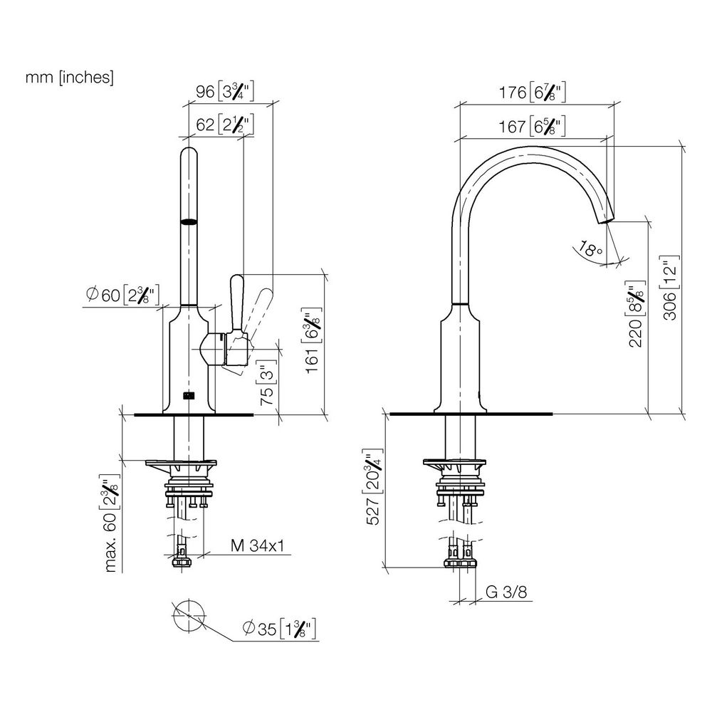 Dornbracht Einhebelmischer Vaia Bar Tap schwenkbar, Ausladung 167mm, max. 7l/mi... DORNBRACHT-33805809-93 4099477122038 (Abb. 4)