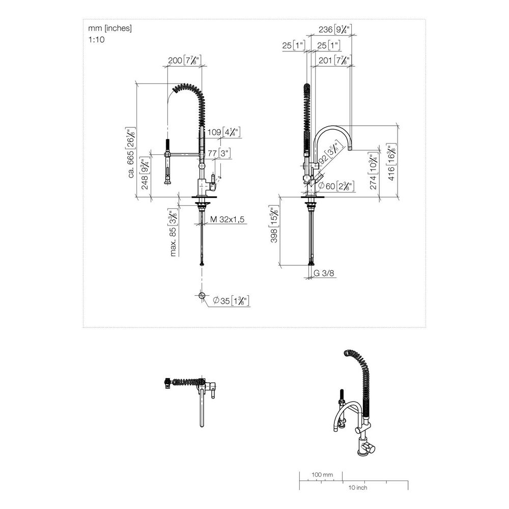 Dornbracht Einhebelmischer Tara Profi schwenkbar, Ausladung 200mm, max. 7l/min,... DORNBRACHT-33880888-42 4099477248592 (Abb. 3)