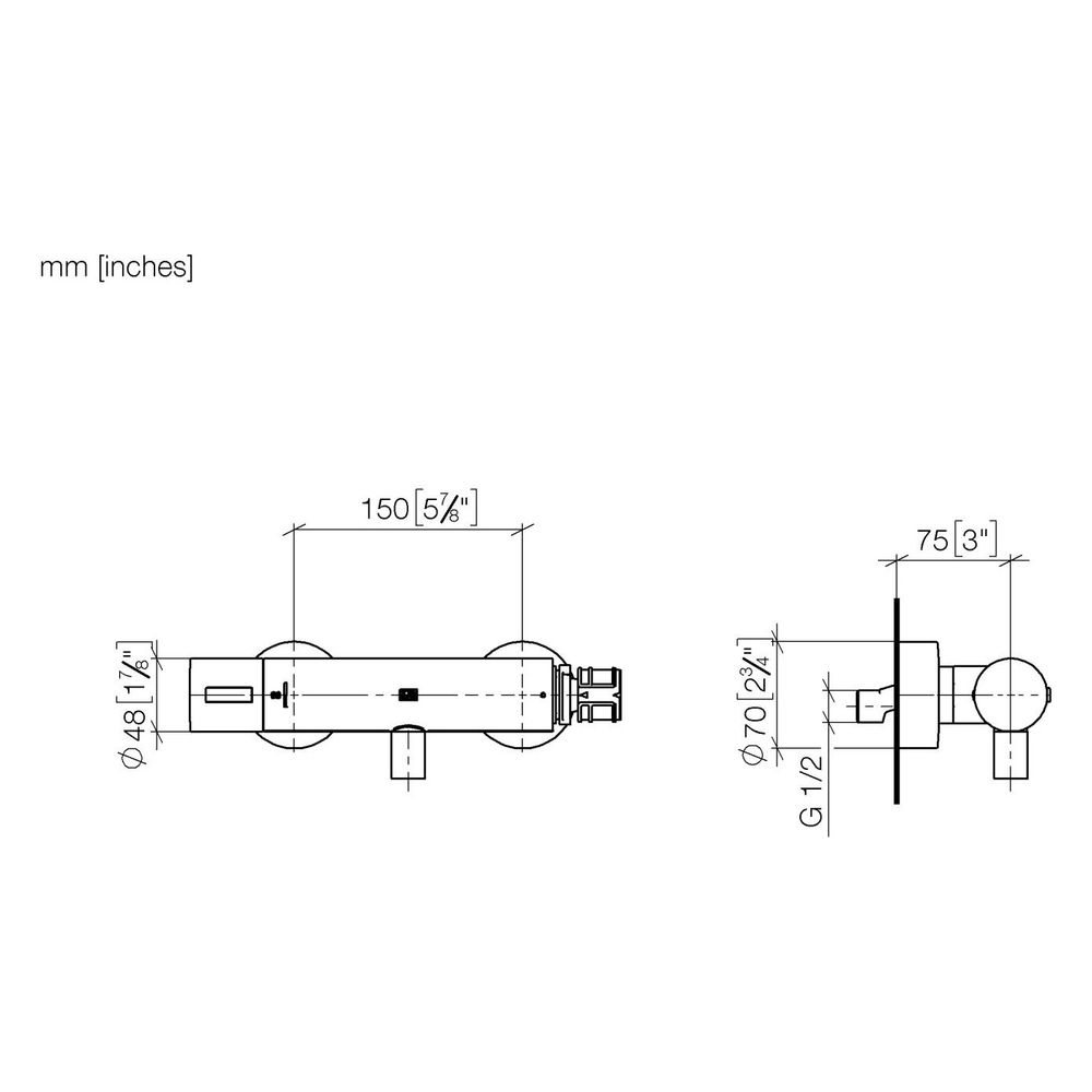 Dornbracht Brause-Thermostat für Wandmontage mit Mengenregulierung Stichmaß 150... DORNBRACHT-34443979-00 4029011987328 (Abb. 3)