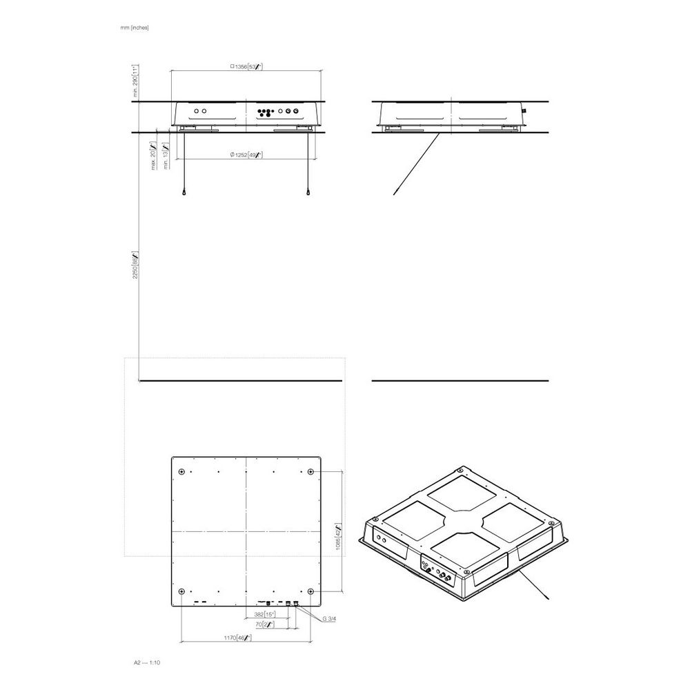 Dornbracht Unterputz-Deckeneinbaukasten Rainmoon mit Farblicht 1356x1356x290mm 2... DORNBRACHT-3561597090 4099477038872 (Abb. 3)