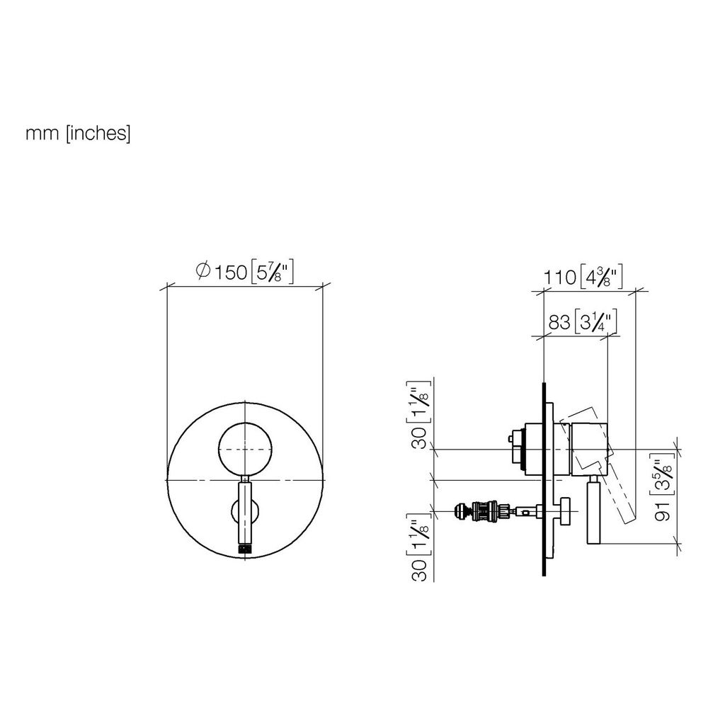 Dornbracht Unterputz-Einhandbatterie Meta mit Umstellung Durchmesser 150mm, Chr... DORNBRACHT-36120660-00 4029011767272 (Abb. 3)