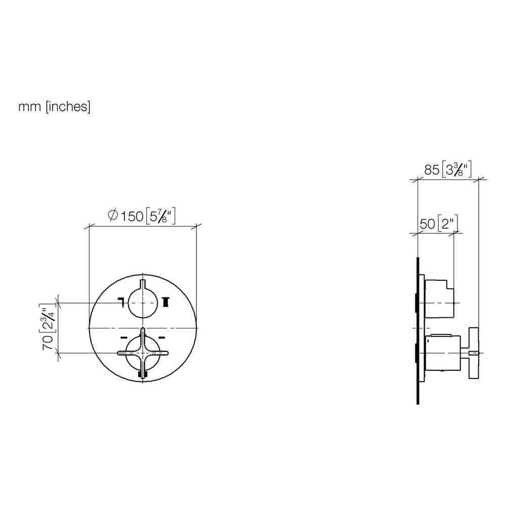 Dornbracht Unterputz-Thermostat Vaia mit Zweiwege-Mengenregulierung, Abdeckplat... DORNBRACHT-36426809-08 4099477044965 (Abb. 3)