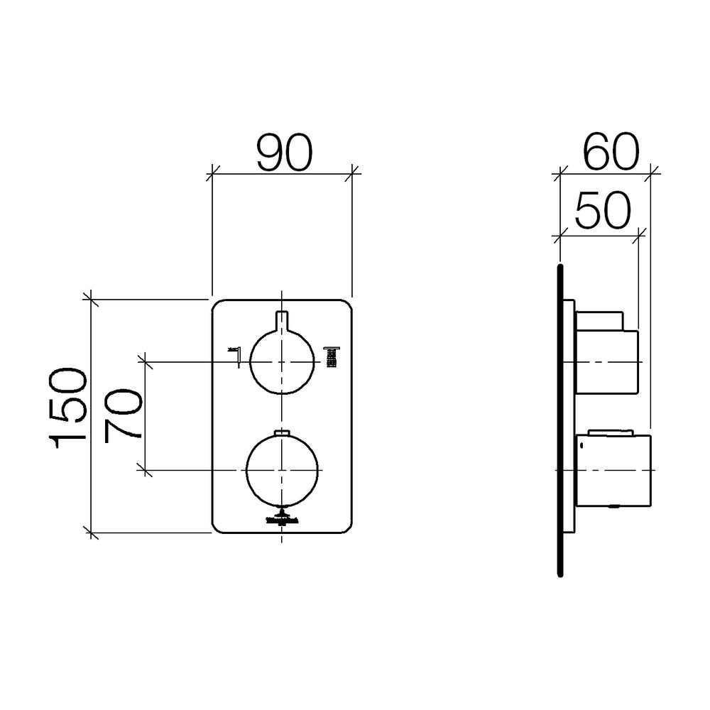 Dornbracht CULT Unterputz-Thermostat mit 2-Wege-Mengenregulierung 36426960 chro... DORNBRACHT-36426960-00 4029011646782 (Abb. 2)