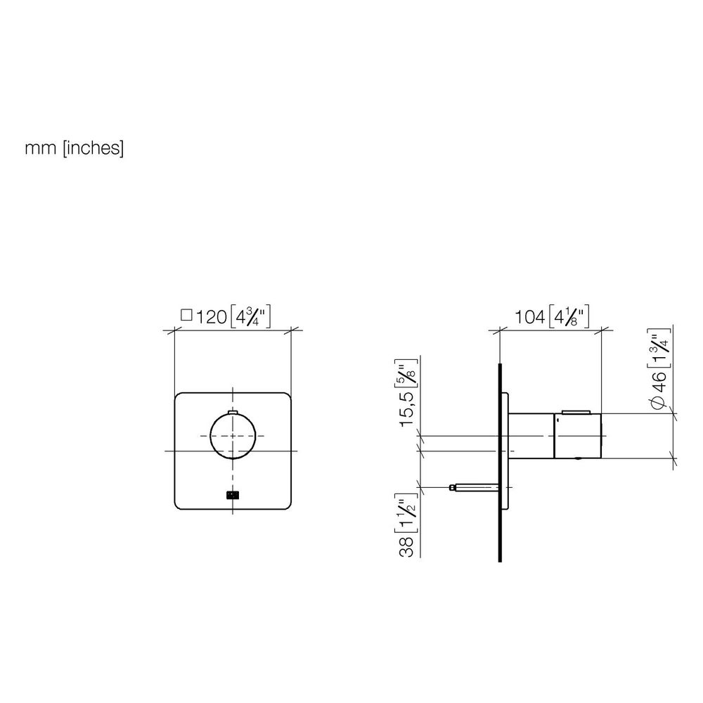 Dornbracht Unterputz-Thermostat Lulu Xtool ohne Mengenregulierung Abdeckplatte ... DORNBRACHT-36503710-06 4029011848575 (Abb. 3)