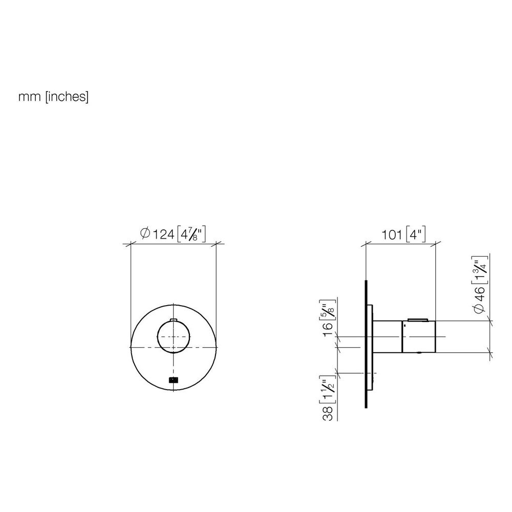 Dornbracht Unterputz-Thermostat Xtool ohne Mengenregulierung Abdeckplatte D 124... DORNBRACHT-36503979-39 4099477350073 (Abb. 3)