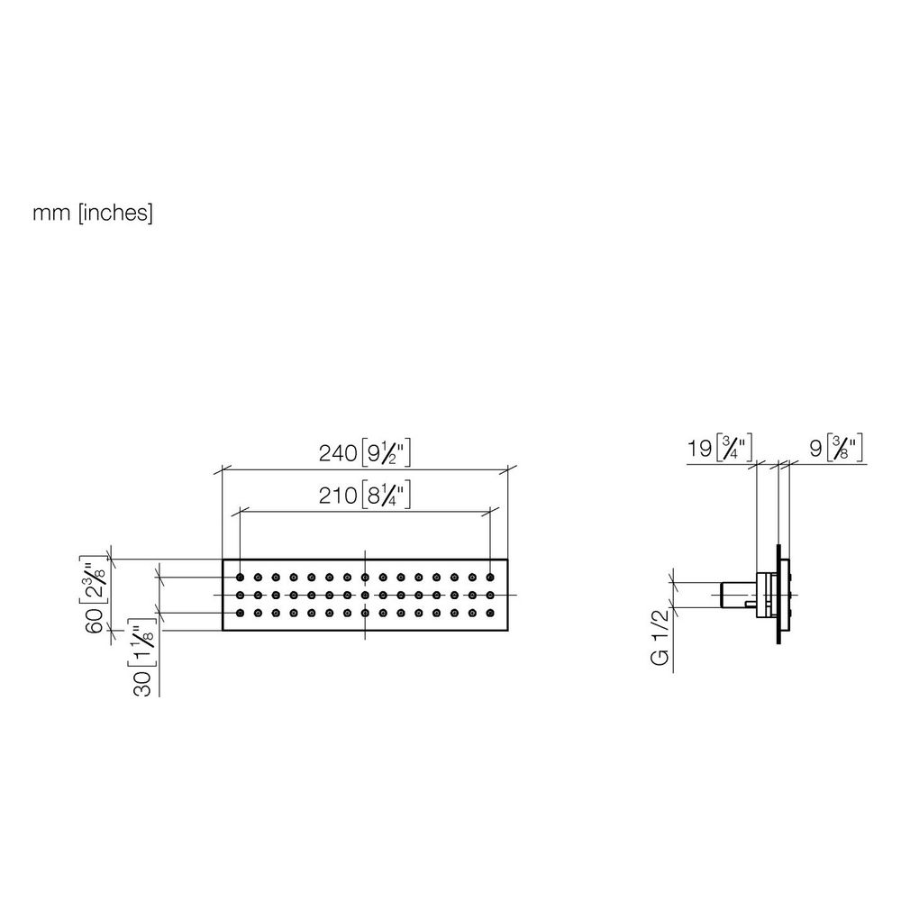Dornbracht Unterputz-Seitenbrause Water Bar 6l/min, Gold gebürstet PVD... DORNBRACHT-36517979-37 4099477439129 (Abb. 3)