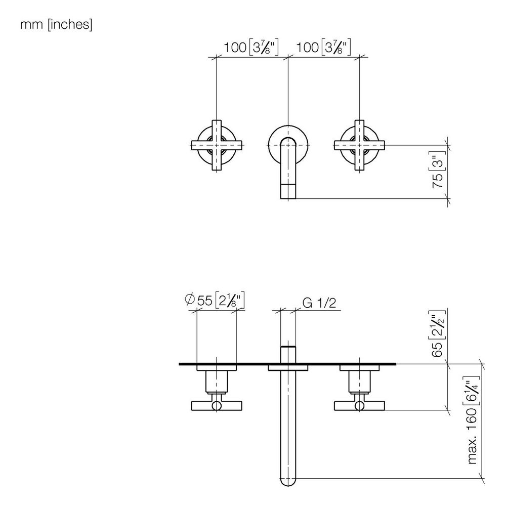 Dornbracht Waschtisch-Wandbatterie Tara o. Ablaufg., starr, 160mm, max. 7l/min,... DORNBRACHT-36707892-39 4099477350448 (Abb. 3)