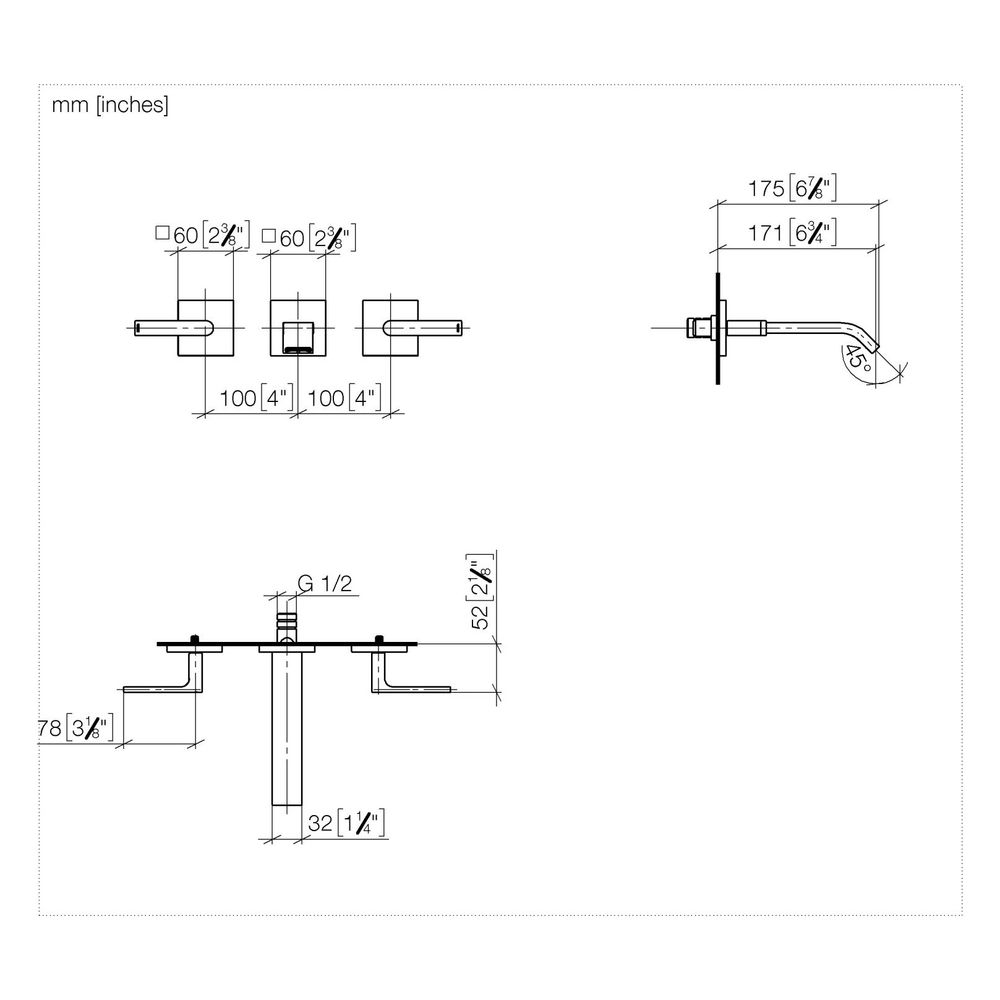 Dornbracht Waschtisch-Wandbatterie IMO starrer Auslauf 171mm, für Wandmontage, ... DORNBRACHT-36712671-19 4099477160436 (Abb. 3)