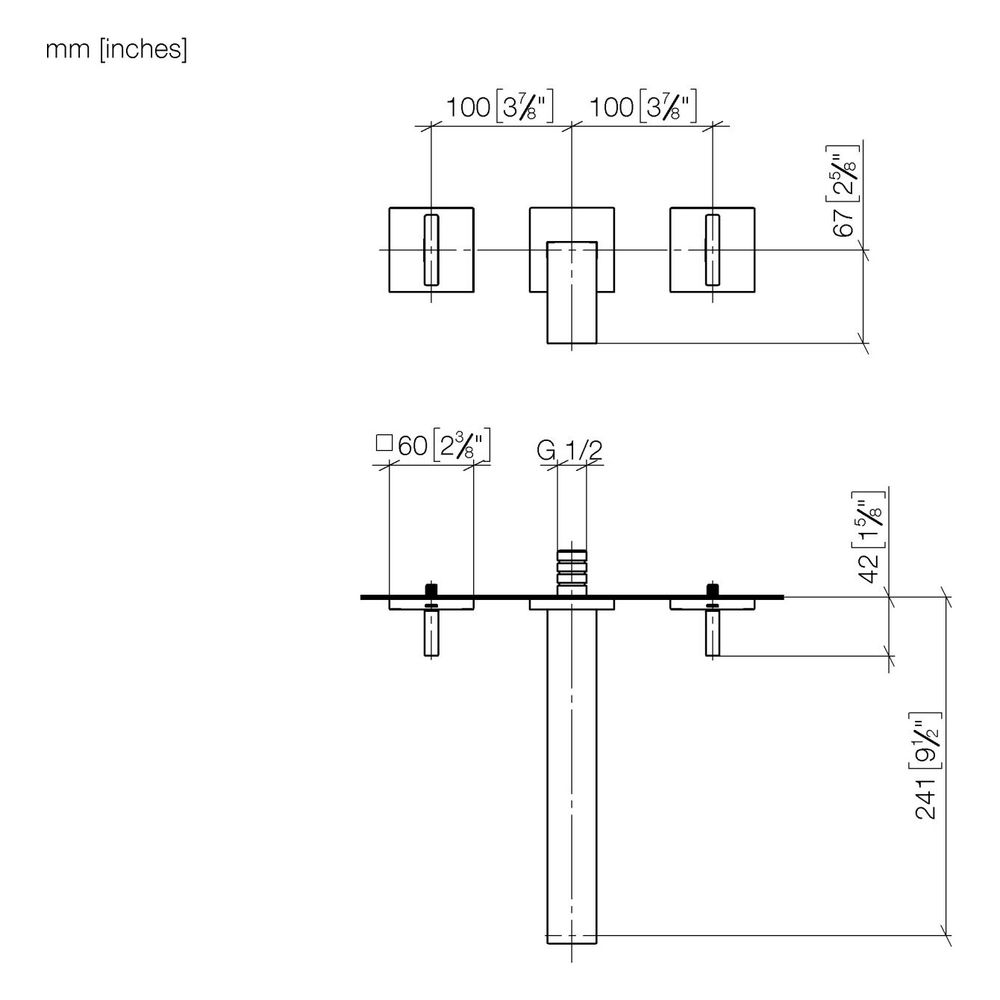 Dornbracht Waschtisch-Wandbatterie Mem, o. Ablaufg., starrer Auslauf, 240mm, ma... DORNBRACHT-36717782-43 4099477491189 (Abb. 3)