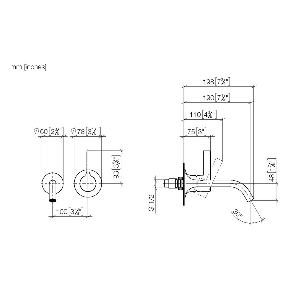 Dornbracht Waschtisch-Wand-Einhandbatterie Vaia o. Ablaufg., starr, Ausladung 1... DORNBRACHT-36860809-43 4099477467580 (Abb. 3)