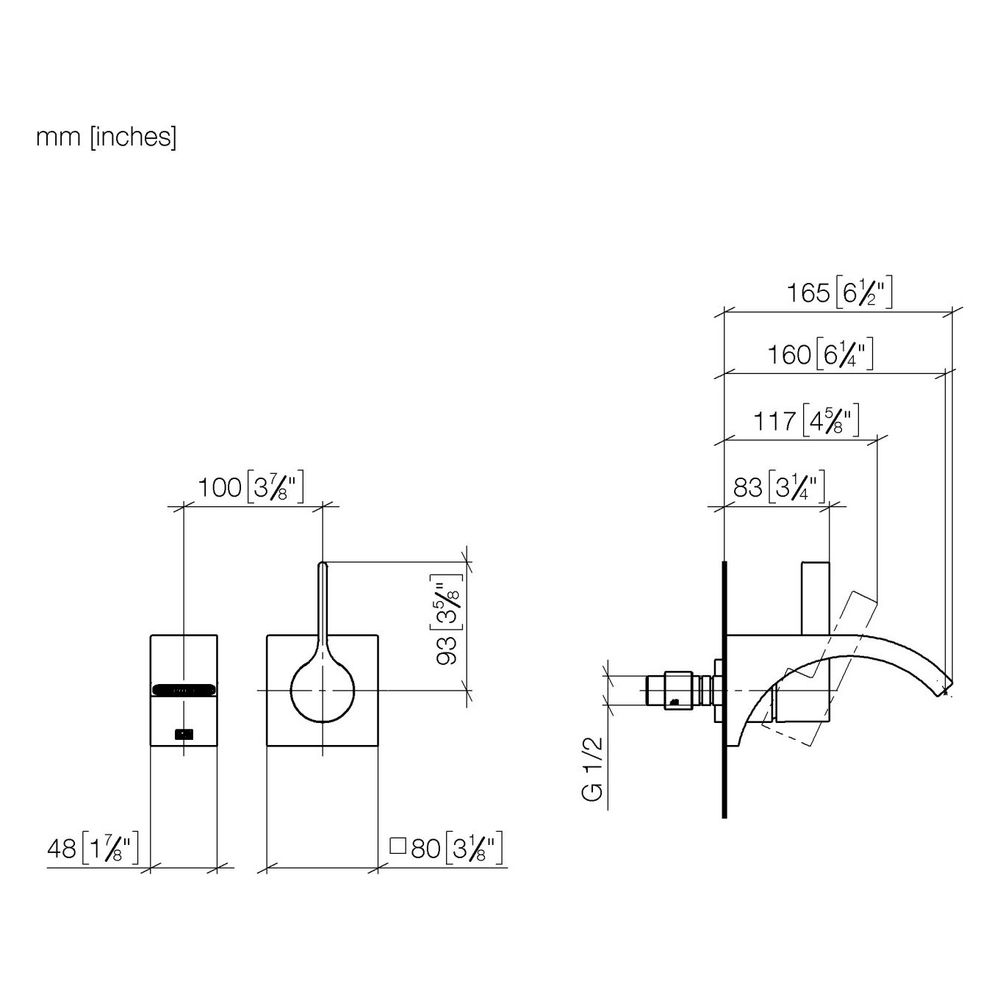 Dornbracht Waschtisch-Wand-Einhandbatterie CYO o. Ablaufg. Ausladung 160mm, Dar... DORNBRACHT-36860811-19 4099477129686 (Abb. 3)