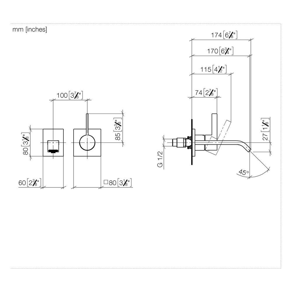 Dornbracht Waschtisch-Wand-Einhandbatterie IMO starrer Auslauf 170mm, für Wandm... DORNBRACHT-36861671-37 4099477439914 (Abb. 3)