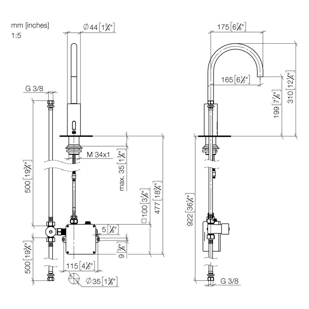 Dornbracht Waschtischarmatur Meta Touchfree elektronisch IR Standmontage o. Abl... DORNBRACHT-44521660-06 4029011968419 (Abb. 3)