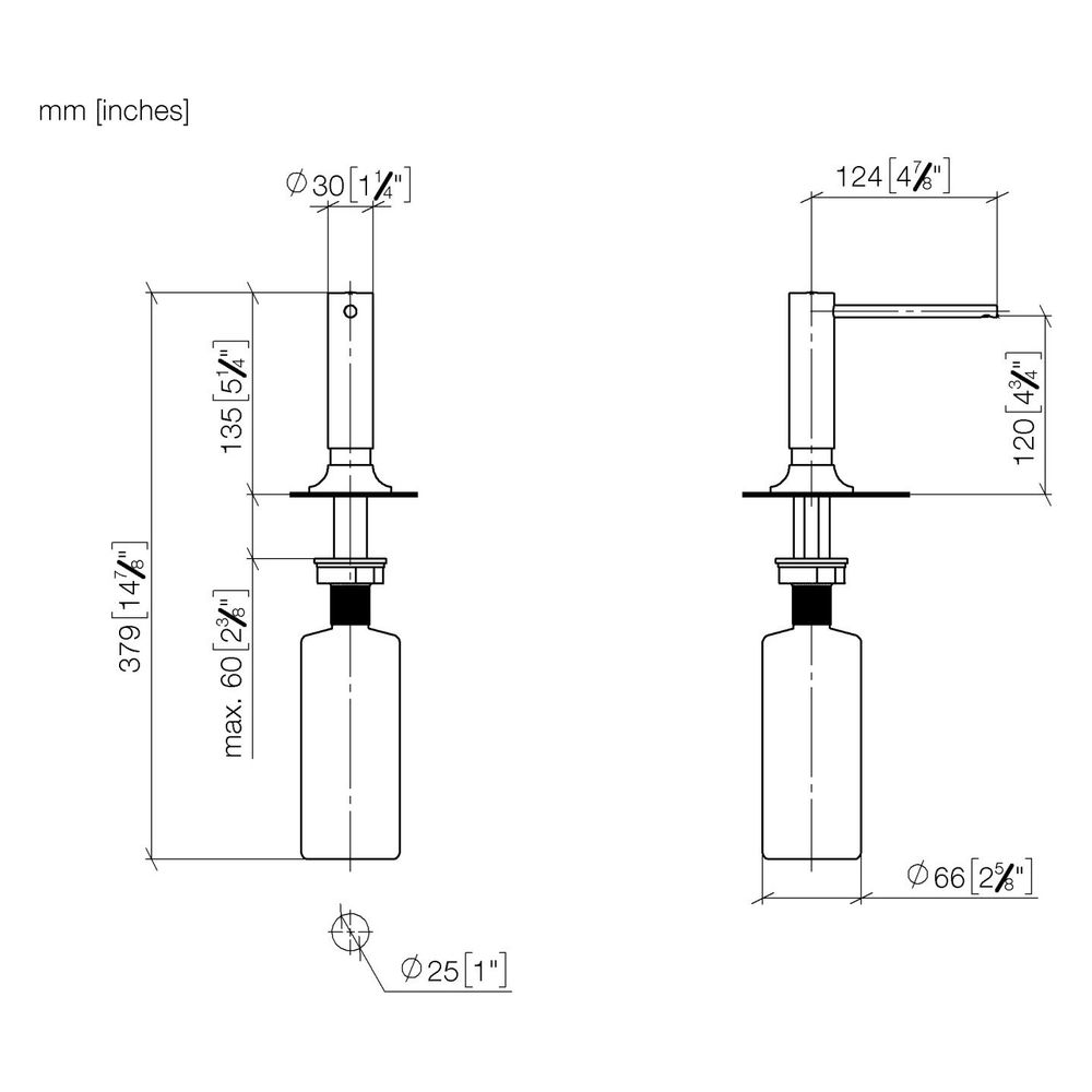 Dornbracht Spender Vaia mit Rosette, schwenkbar, Ausladung 140mm, 500ml, Platin... DORNBRACHT-82434809-06 4099477166926 (Abb. 4)