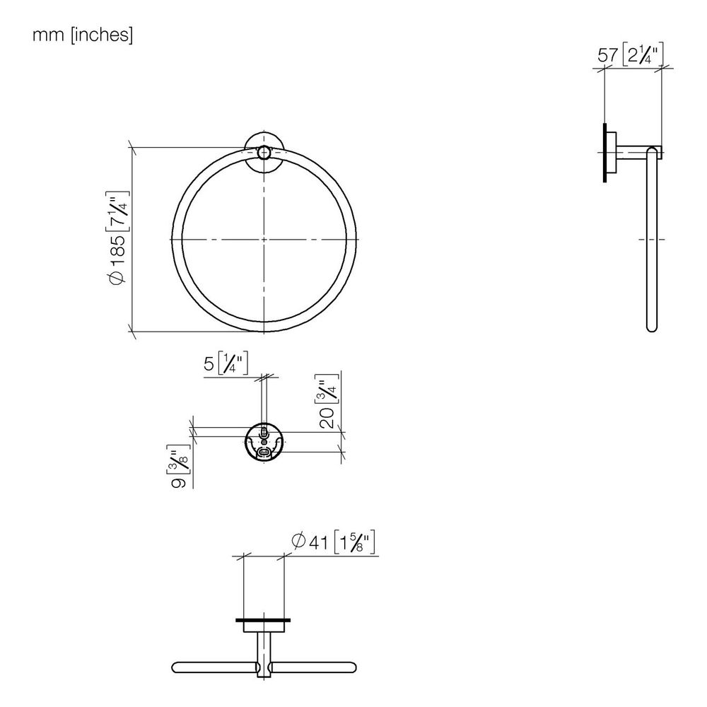 Dornbracht Handtuchring rund 185mm Ausladung 55mm Rosette 40mm, Gold gebürstet ... DORNBRACHT-83200979-37 4099477440491 (Abb. 3)