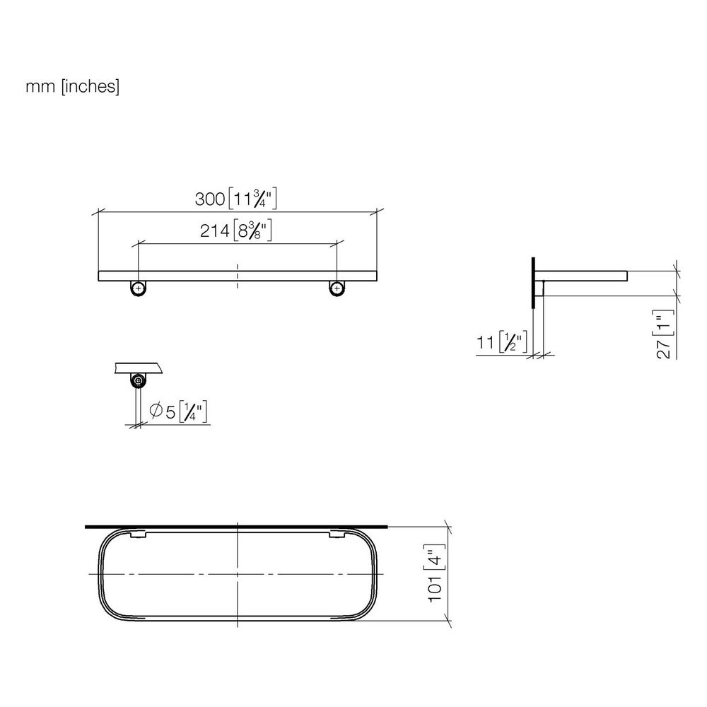Dornbracht Ablage Wandmodell 300x26x100mm ohne Gittereinsatz, Dark Bronze gebür... DORNBRACHT-83482970-43 4099477468099 (Abb. 3)