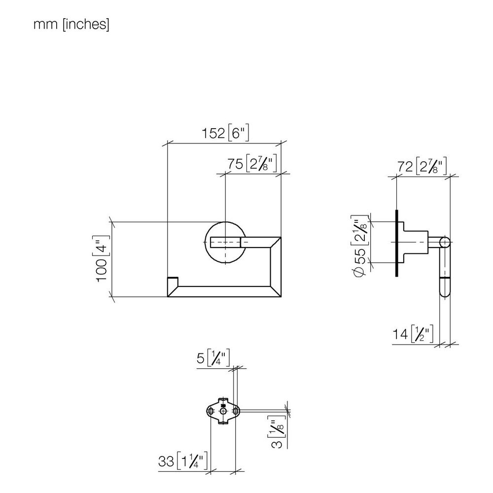 Dornbracht Papierrollenhalter Tara ohne Deckel, Ausladung 72mm, Dark Brass gebü... DORNBRACHT-83500892-39 4099477351230 (Abb. 3)