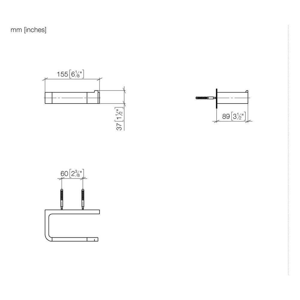 Dornbracht Papierrollenhalter 155x37x89mm Stichmaß 61mm, Chrom gebürstet... DORNBRACHT-83500976-93 4099477273860 (Abb. 3)