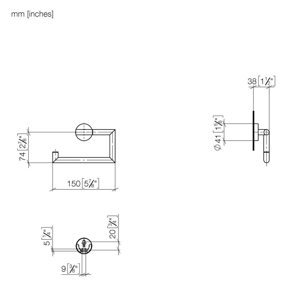 Dornbracht Papierrollenhalter ohne Deckel Meta 150x95x40mm Rosette 40mm Ausladu... DORNBRACHT-83500979-43 4099477468129 (Abb. 3)