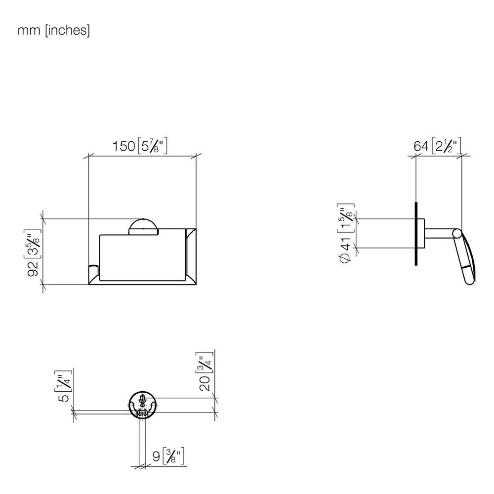 Dornbracht Papierrollenhalter mit Deckel Meta 150x95x40mm Rosette 40mm Ausladun... DORNBRACHT-83510979-37 4099477440903 (Abb. 3)