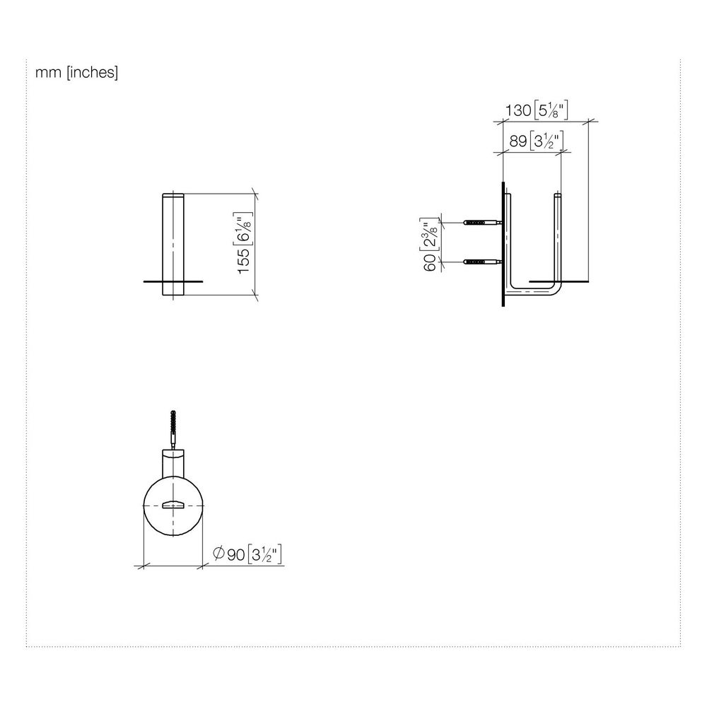 Dornbracht Reserve-Papierrollenhalter 155x90x130mm Stichmaß 61mm, Dark Platinum... DORNBRACHT-83590976-99 4099477273983 (Abb. 3)