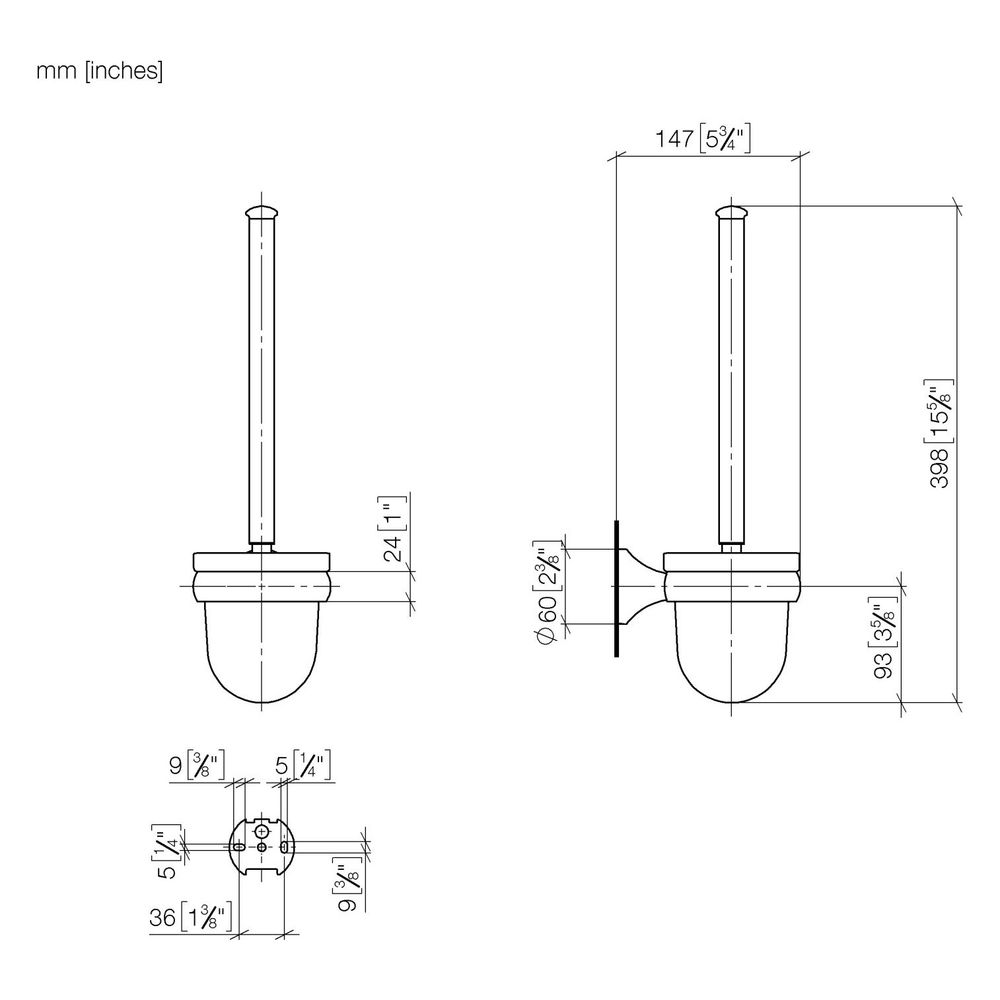 Dornbracht Toiletten-Bürstengarnitur Madison Wandmodell, Messing gebürstet 23kt... DORNBRACHT-83900361-28 4029011901690 (Abb. 3)