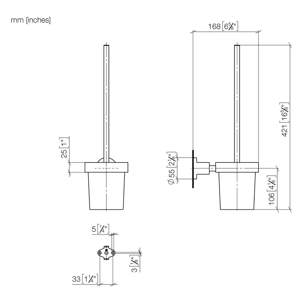 Dornbracht Toiletten-Bürstengarnitur Tara Wandmodell, Ausladung 180mm, Kristall... DORNBRACHT-83900892-39 4099477351315 (Abb. 3)
