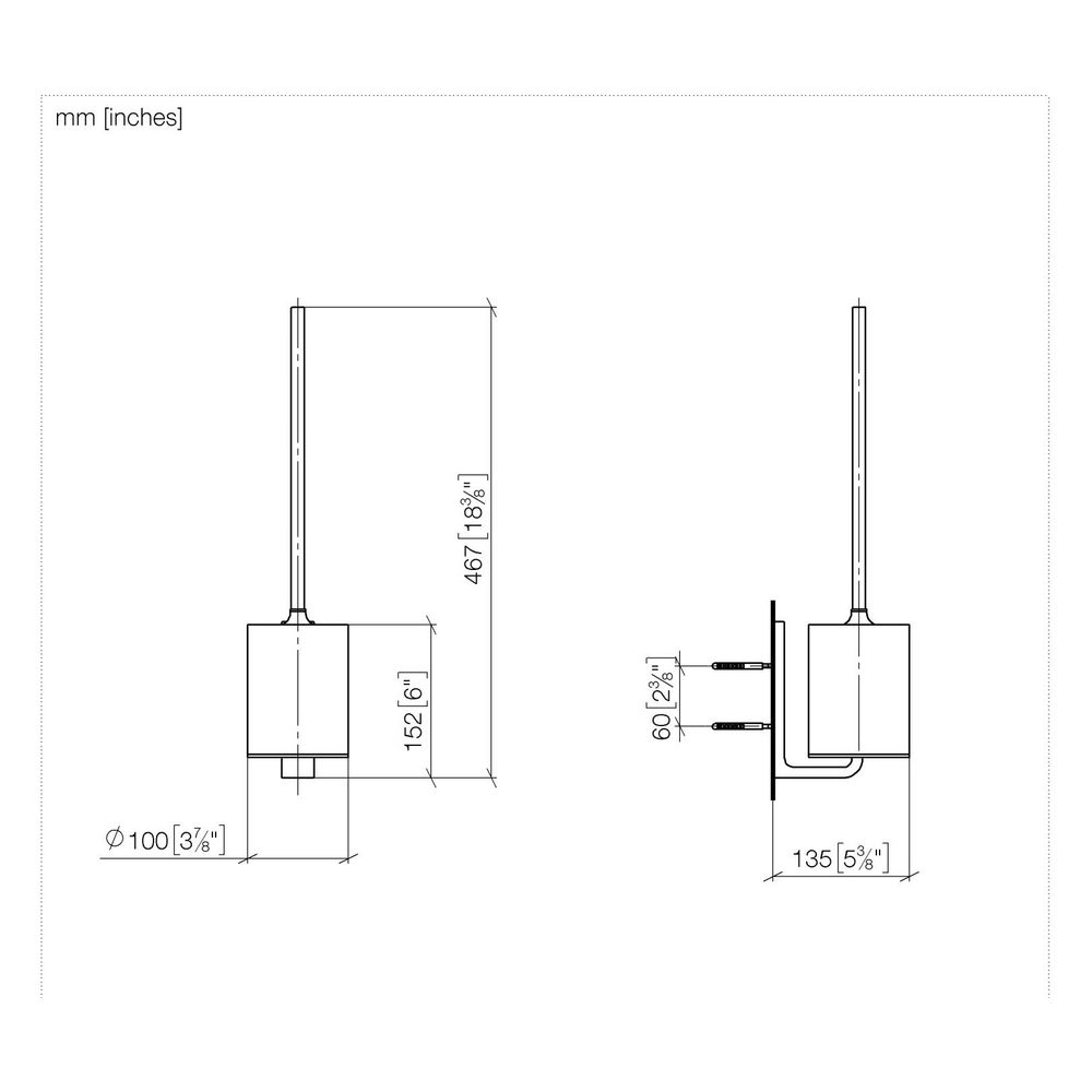 Dornbracht Toiletten-Bürstengarnitur 467x100x135mm Stichmaß 61mm, Gold gebürste... DORNBRACHT-83900976-37 4099477441023 (Abb. 3)