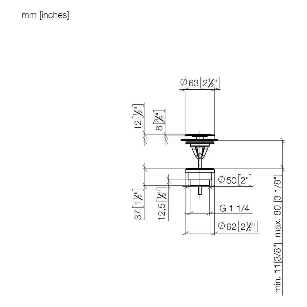 Dornbracht Ablaufgarnitur ohne Druckverschluss G 1 1/4" für Becken ohne Überlau... DORNBRACHT-10126970-37 4099477431598 (Abb. 4)