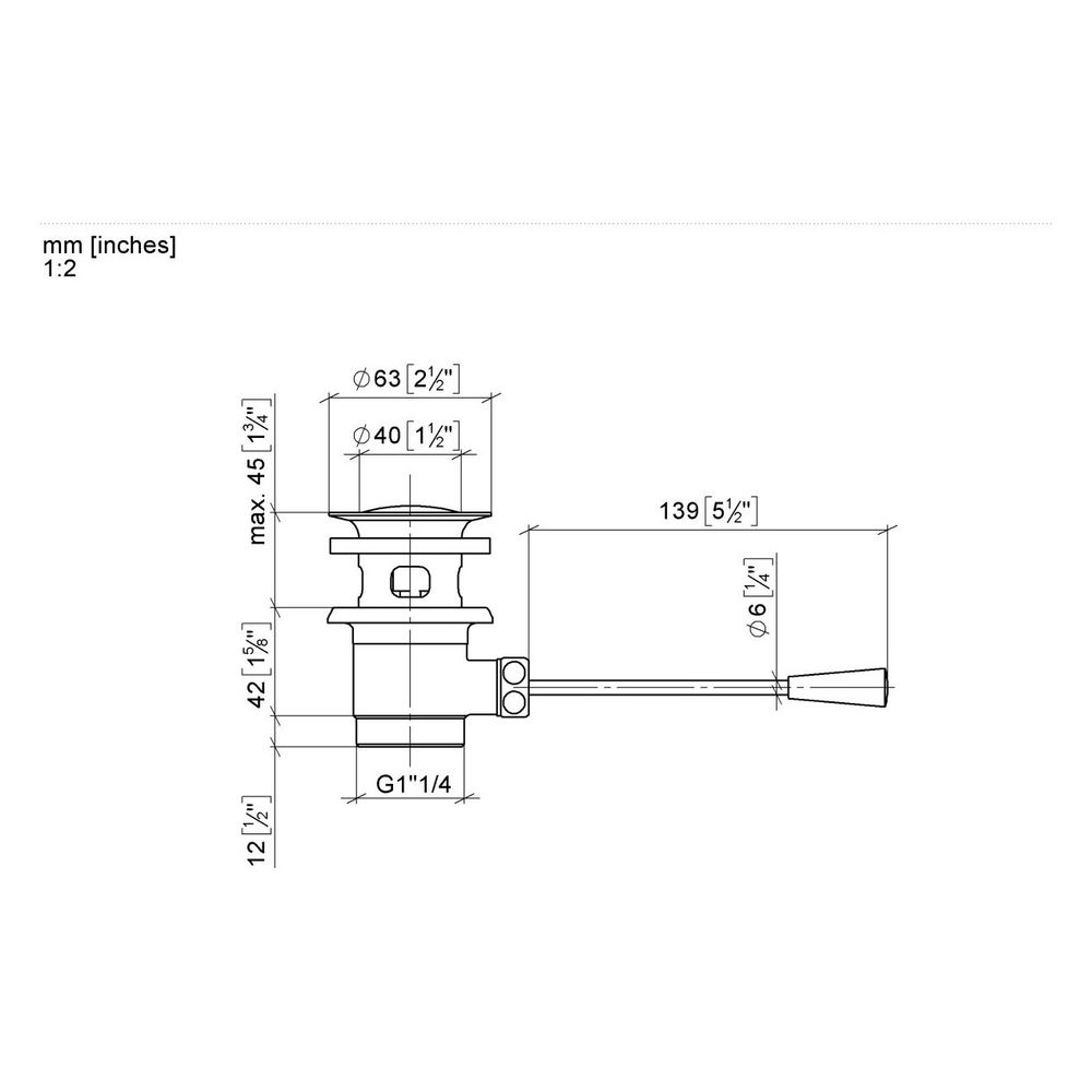 Dornbracht Ablaufgarnitur mit Kniehebel 185mm G 1 1/4" für Becken mit Überlauf,... DORNBRACHT-10300970-37 4099477431611 (Abb. 4)
