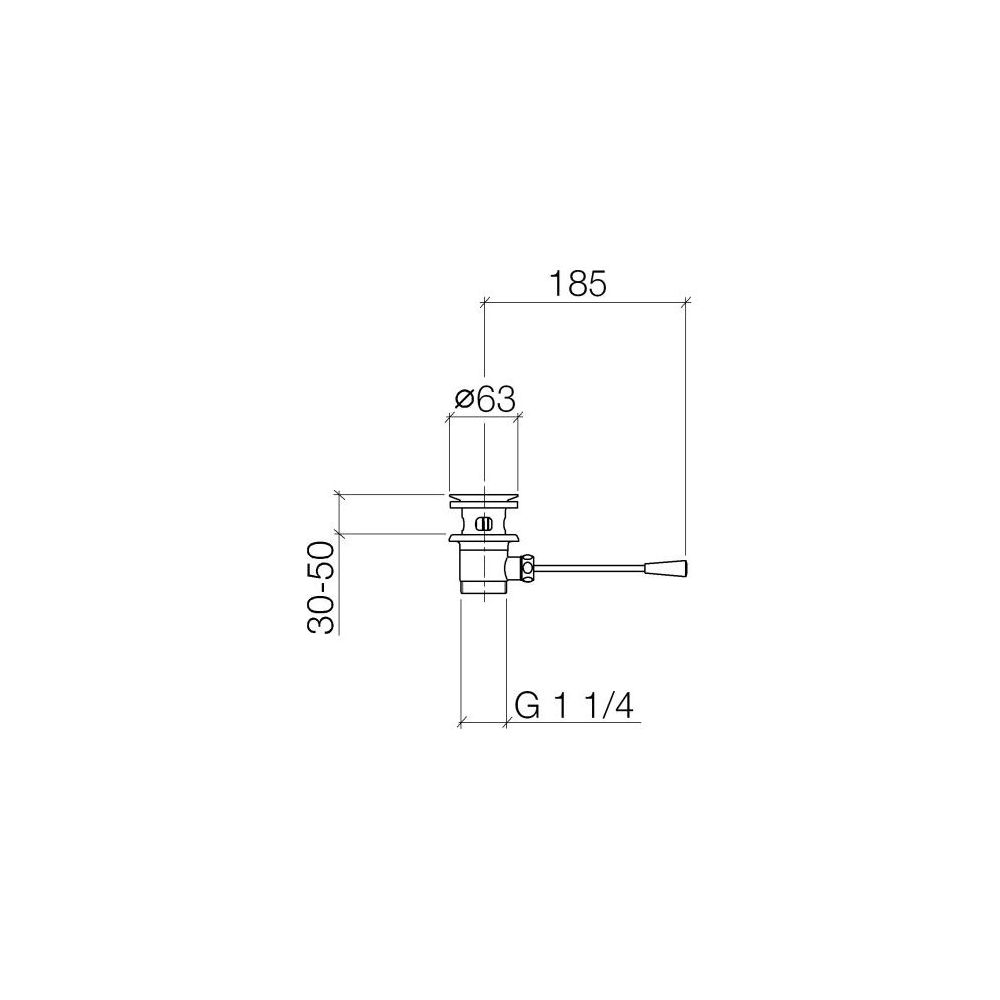 Dornbracht Ablaufgarnitur mit Kniehebel 185mm G 1 1/4" für Becken mit Überlauf,... DORNBRACHT-10300970-46 4099477030906 (Abb. 4)