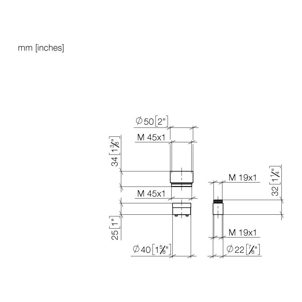 Dornbracht Verlängerung 25mm für Unterputz-Einhandbatterie Brause und Wanne 36 0... DORNBRACHT-1219097090 4029011647970 (Abb. 4)
