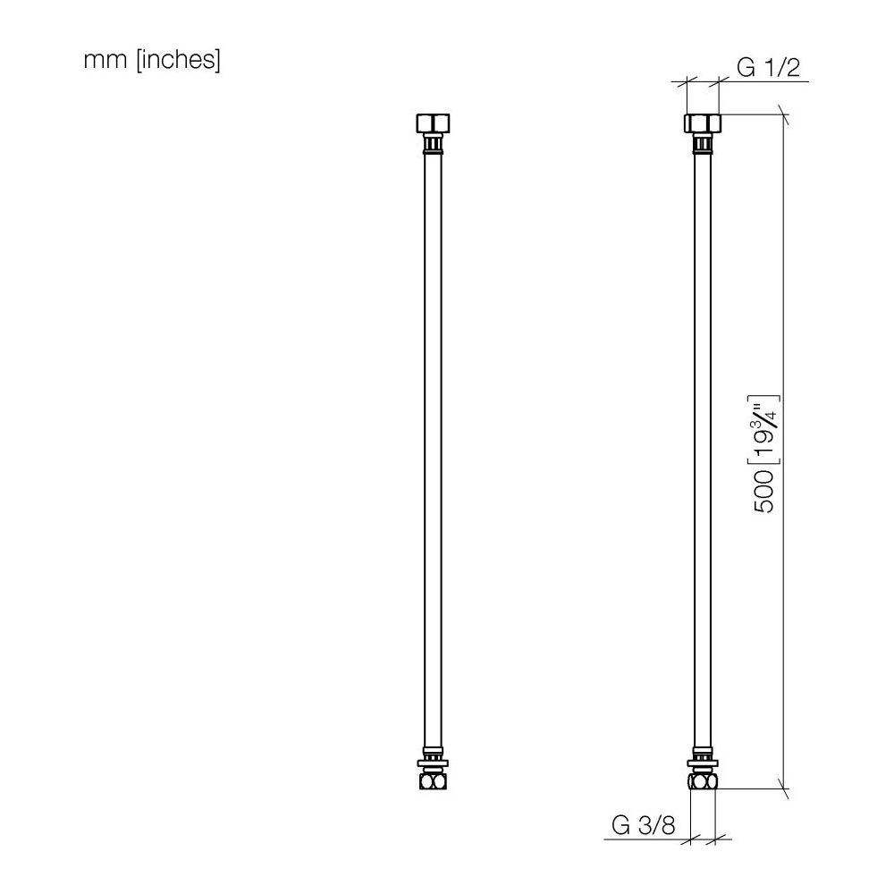 Dornbracht Druckschläuche, 2x 3/8"x1/2"x500mm, 1250697090... DORNBRACHT-1250697090 4029011711473 (Abb. 4)