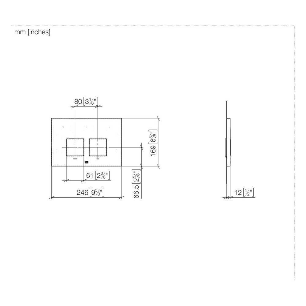 Dornbracht Betätigungsplatte eckig, für WC-Unterputz-Spülkasten Geberit, 169x24... DORNBRACHT-12665980-06 4099477195261 (Abb. 4)
