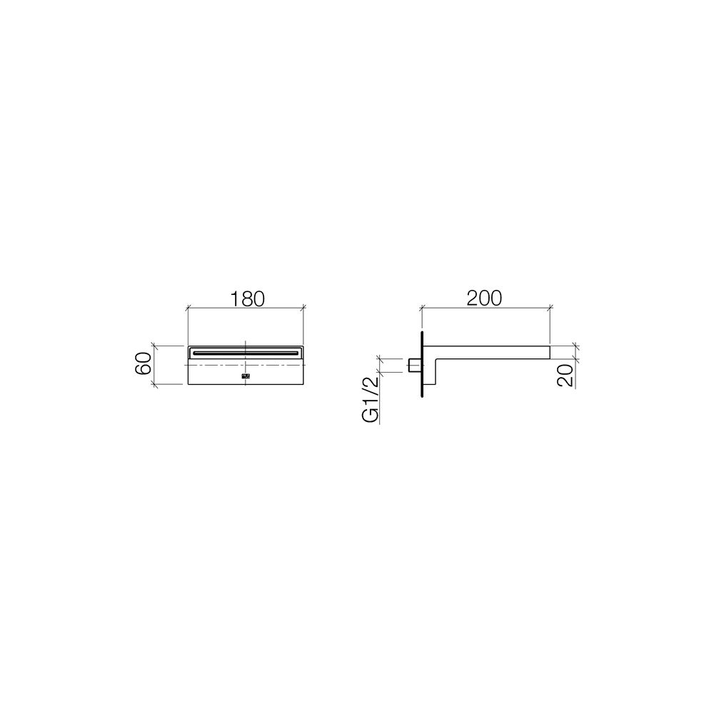 Dornbracht Wannen-Schwallauslauf Deque Wandmontage, 200mm Platte 180x60mm 26,5l... DORNBRACHT-13430740-19 4099477073378 (Abb. 4)