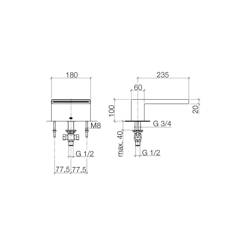 Dornbracht Wannen-Schwallauslauf Mem, ohne Umstellung für Standmontage, 235mm, ... DORNBRACHT-13630740-47 4099477090306 (Abb. 4)