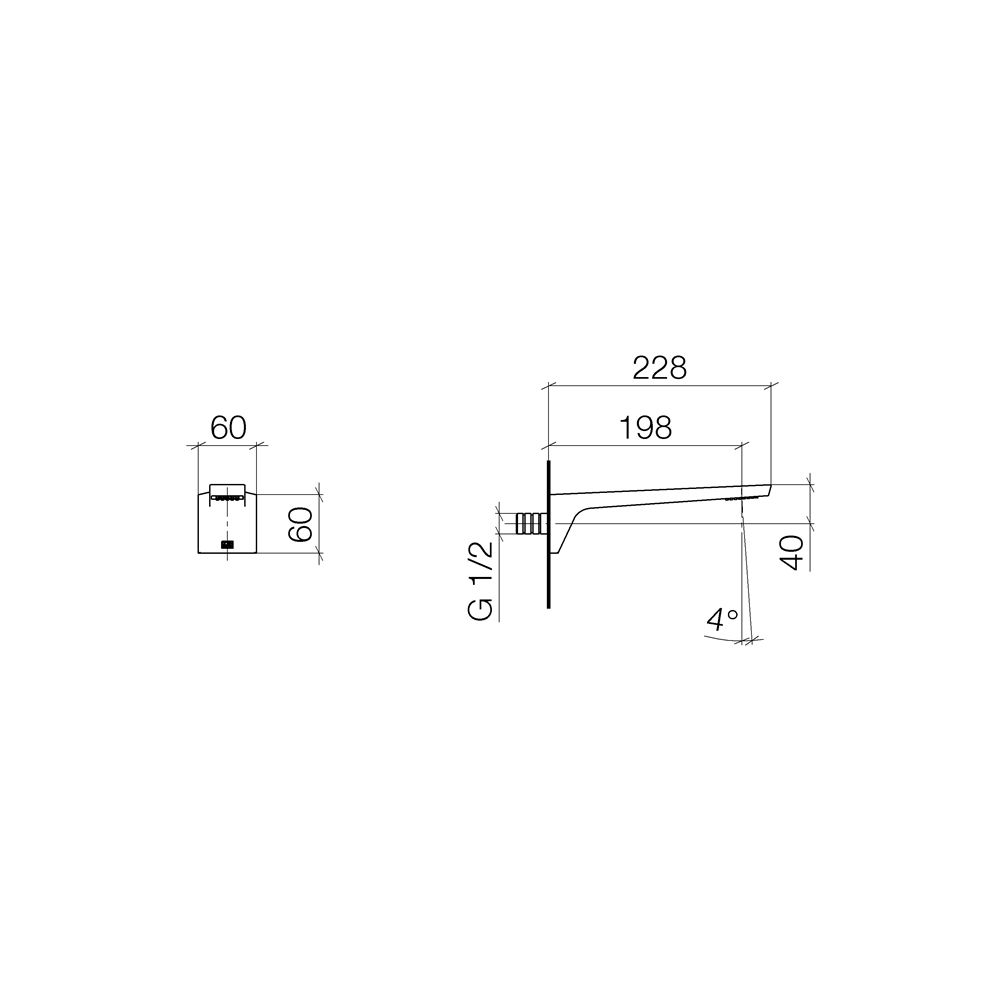 Dornbracht Waschtisch-Wandauslauf CL.1 ohne Ablaufgarnitur Ausladung 200mm, Cha... DORNBRACHT-13800705-47 4099477136141 (Abb. 4)