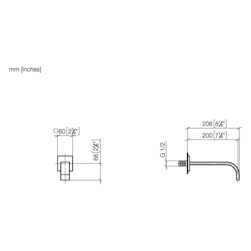 Dornbracht Waschtisch-Wandauslauf Mem, starrer Auslauf, Ausladung 200mm, max. 5... DORNBRACHT-13800782-42 4099477287720 (Abb. 2)