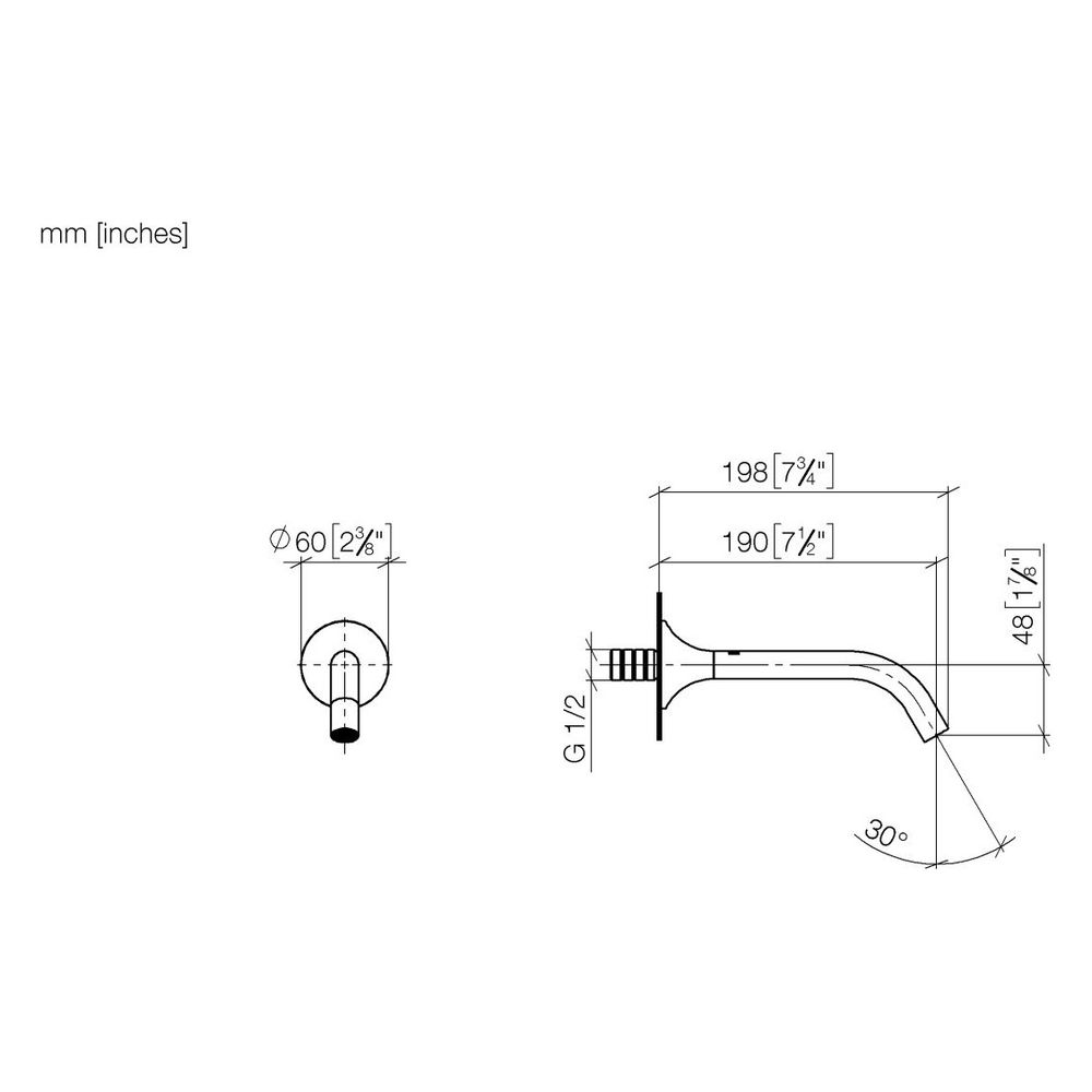 Dornbracht Waschtisch-Wandauslauf Vaia ohne Ablaufgarnitur Ausladung 190mm, Dar... DORNBRACHT-13800809-39 4099477346175 (Abb. 4)