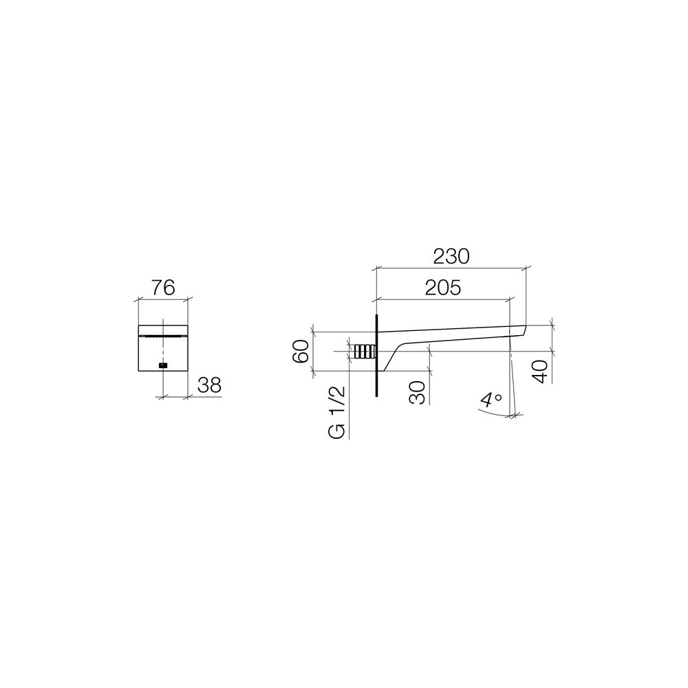 Dornbracht Wannenauslauf CL.1 für Wandm. Ausladung 205mm, Champagne gebürstet 2... DORNBRACHT-13801705-46 4099477136240 (Abb. 4)
