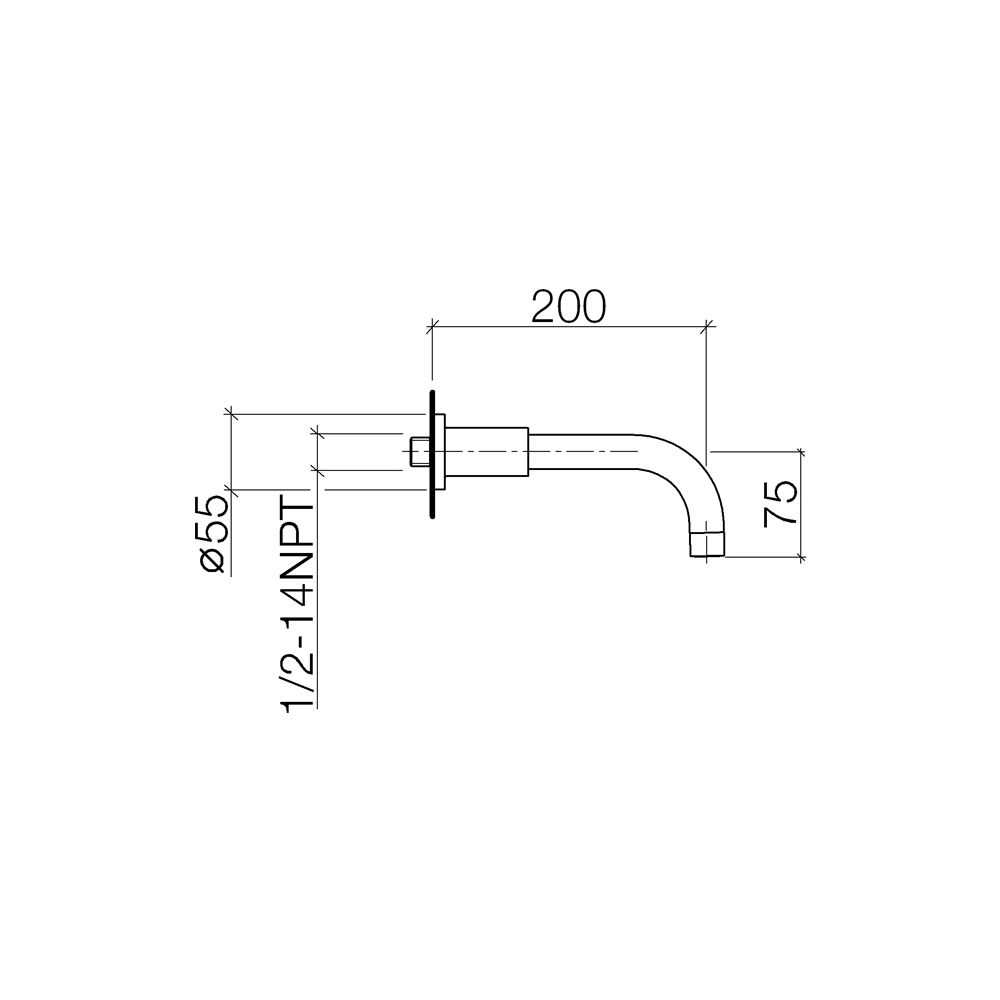Dornbracht Wannenauslauf Tara für Wandmontage, Ausladung 200mm, G 1/2", max. 29... DORNBRACHT-13801892-42 4099477247564 (Abb. 4)