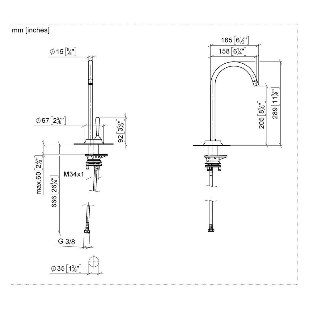 Dornbracht Kaltwasser-Armatur Vaia schwenkbar Ausladung 150mm, Dark Chrome, 178... DORNBRACHT-17872809-19 4099477379937 (Abb. 4)